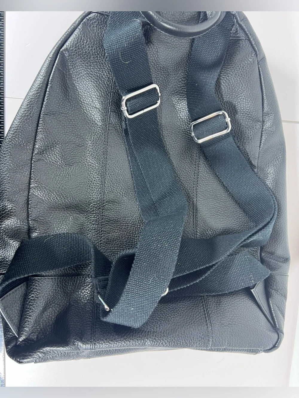4063: Cole Haan Black Pebbled Leather Backpack